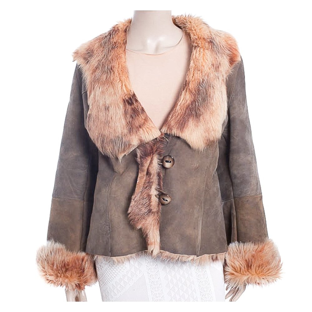 '90s Inspired Real Fur Lined Leather/Suede Jacket